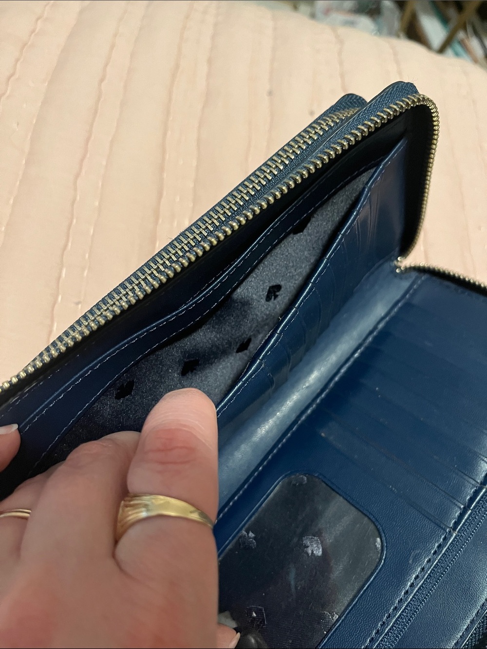 LAST CHANCE
kate spade navy pebbled zip-around wallet - Picture 8 of 9